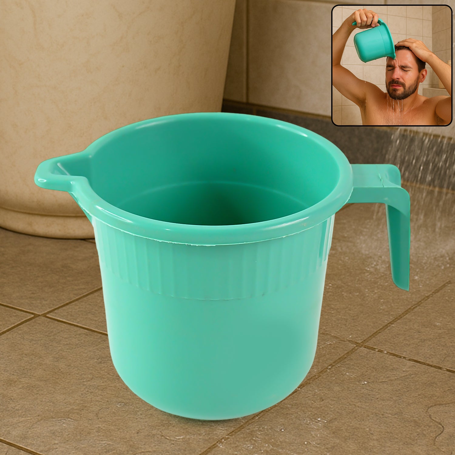 Plastic Bath Mug For Bathroom Use (1 Pc) Plastic Bath Mug For Bathroom Use (1 Pc)